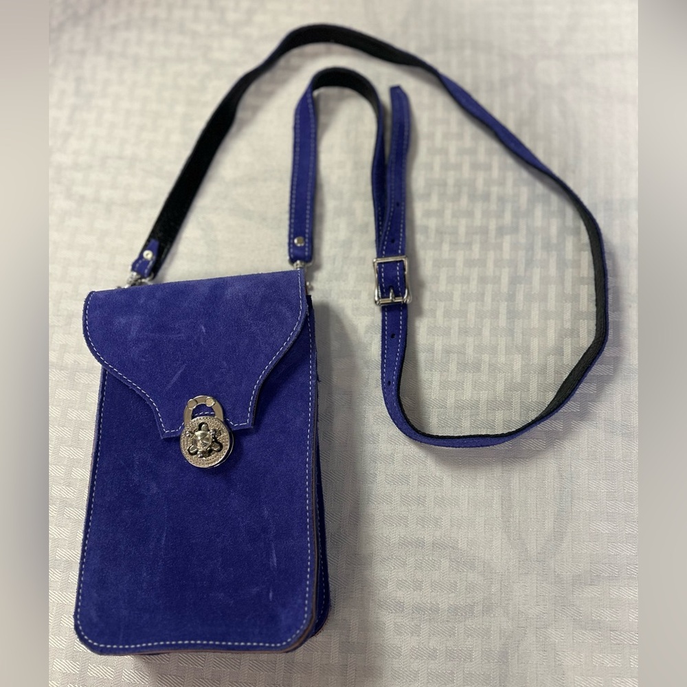 Suede Purple Crossbody Vintage Purse